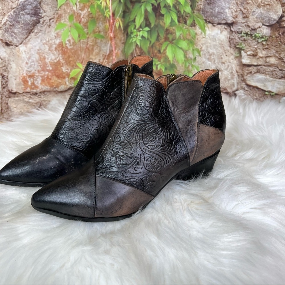 L'artiste Spring Step Brown Patchwork Leather Ank… - image 3